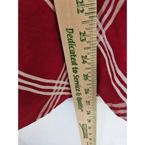 eShakti Red White Plaid A-Line Midi Skirt with Pockets Size 8 Medium Cotton - Picture 6 of 8